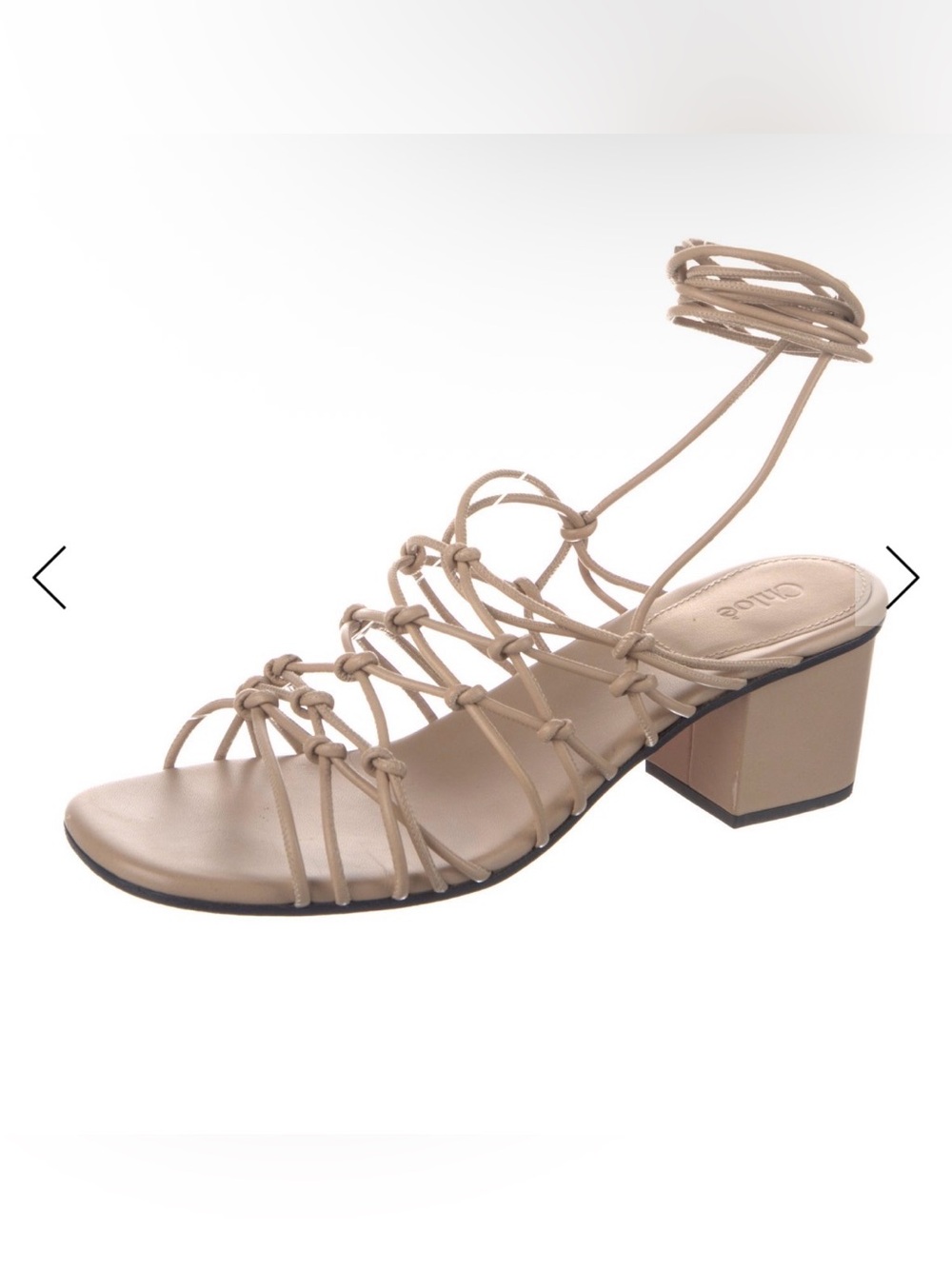Chloé 'Jamie' Knot Wrap Sandal in Cream size 38.5 - Picture 3 of 16